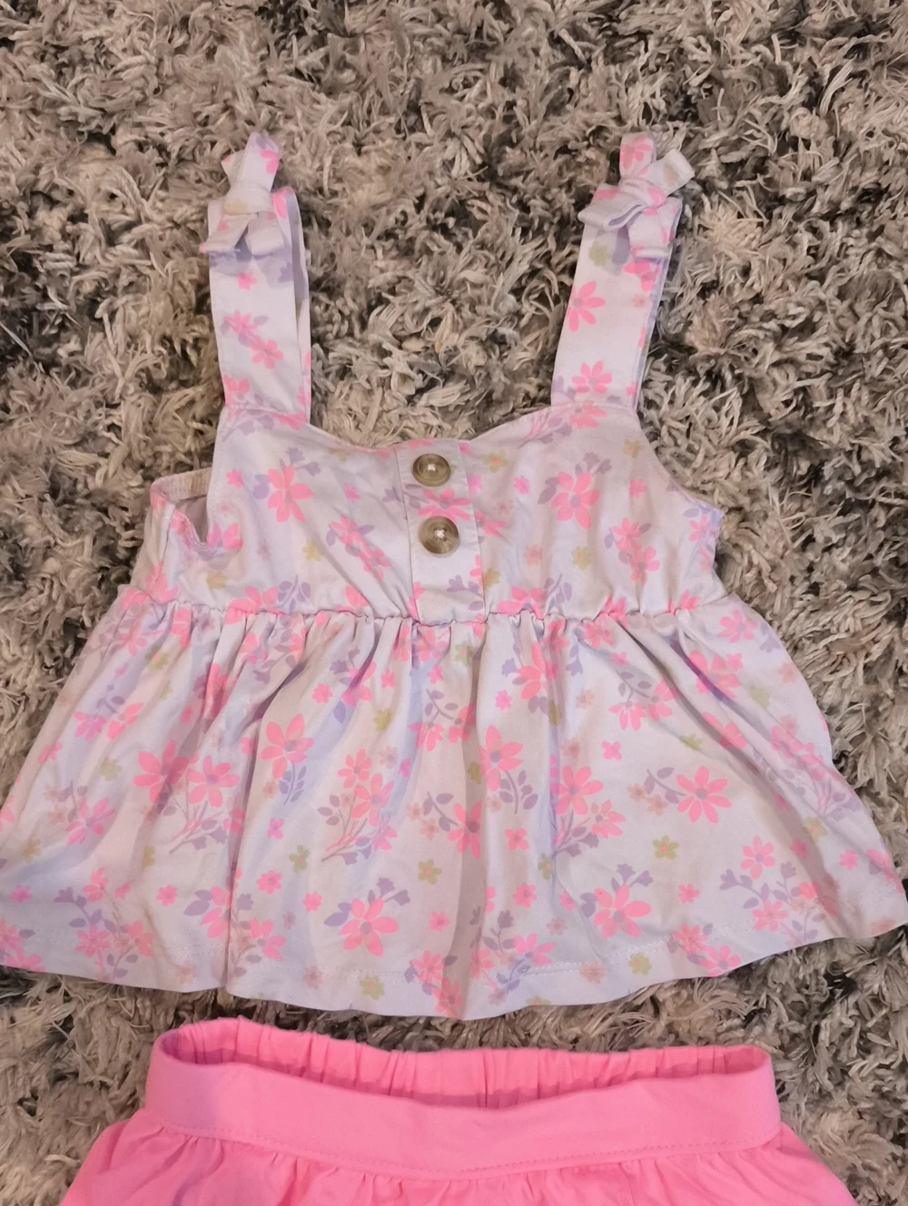 Little Lass 2T Girls Floral Tank Top & Pink Skort Set - Picture 3 of 4
